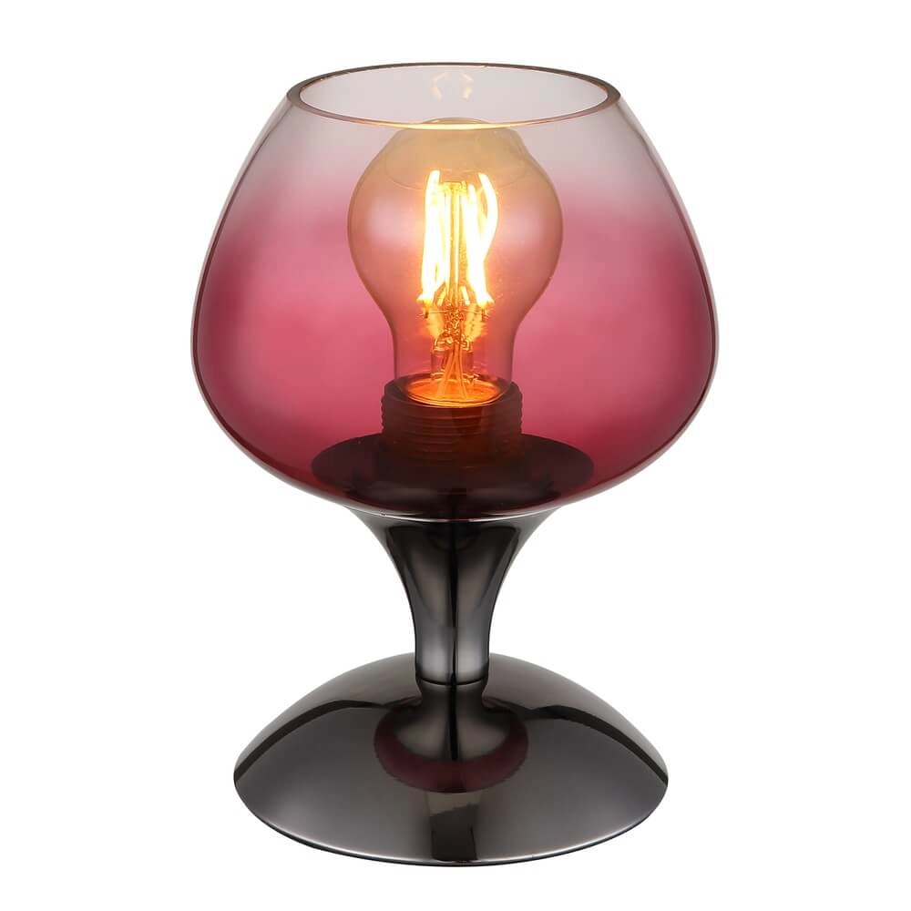 Lampe de table en bronze Maxy avec verre rouge Ø 15cm