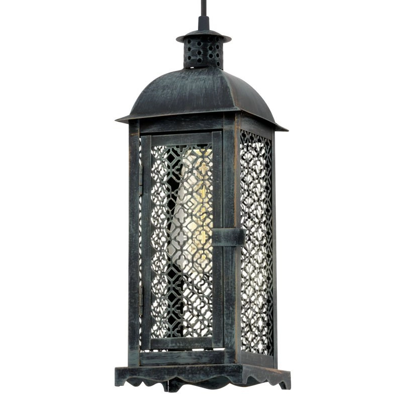 Lampe à suspension Vintage Square patiné vert Eglo 9002759492151