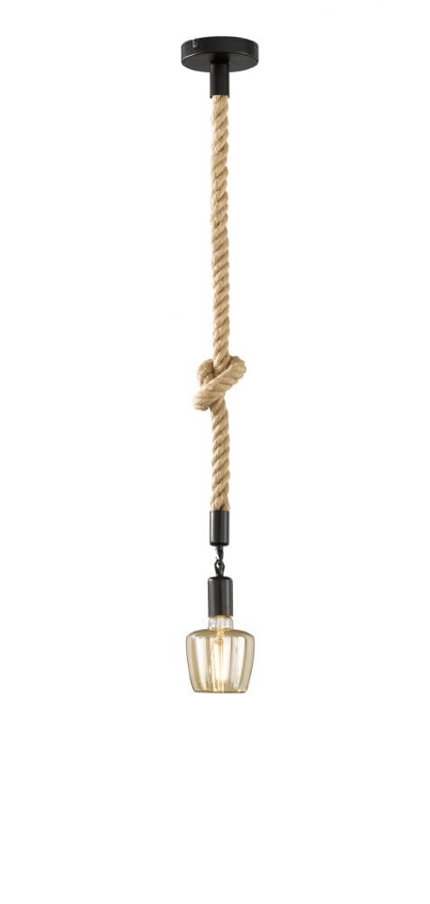 Lampe suspendue en corde Rope noir