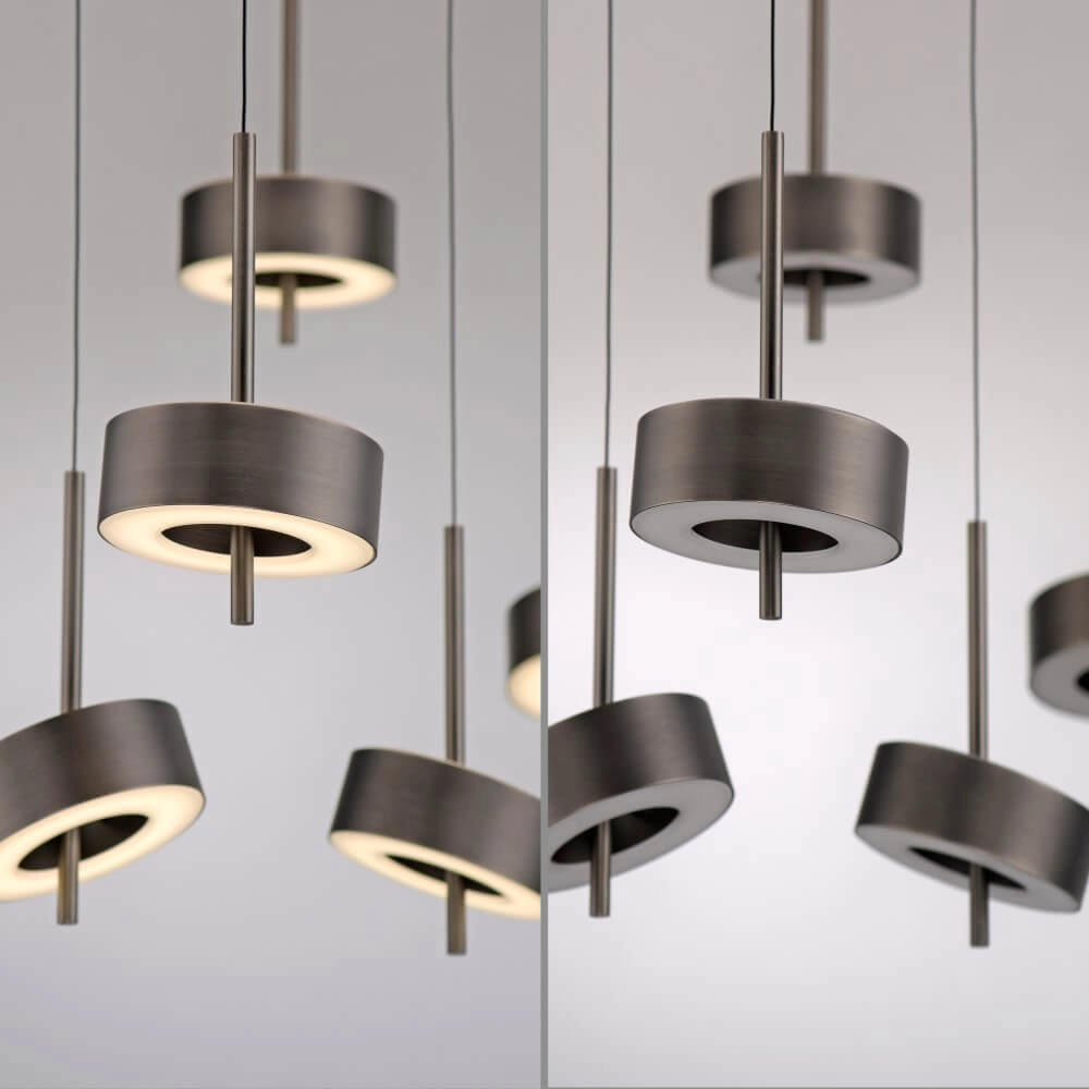 Lampe suspendue 5 lumières Q-Rotate marron moderne Paul Neuhaus 4012248383179