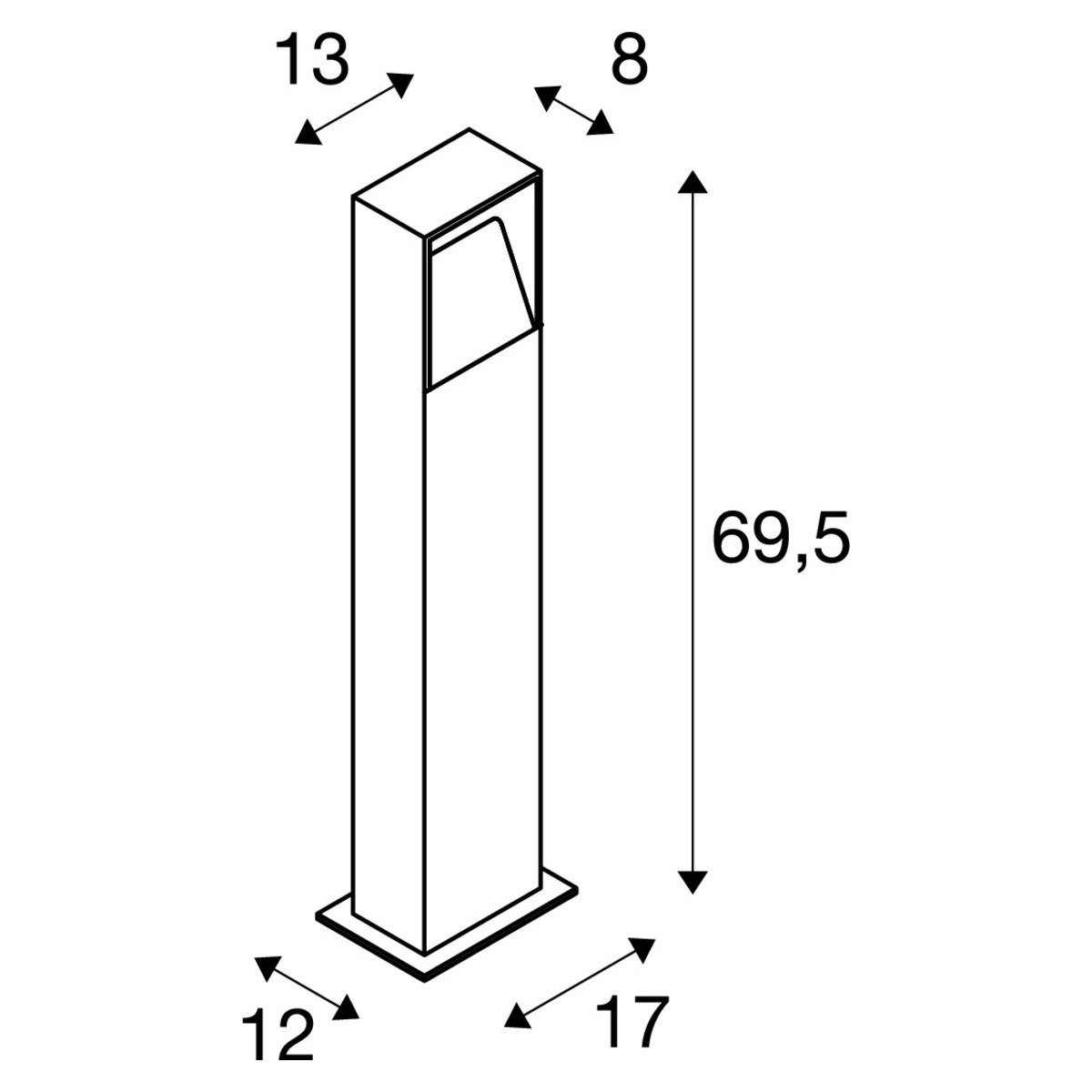 Lampe de jardin LED Logs 70 conception angulaire SLV 4024163131414