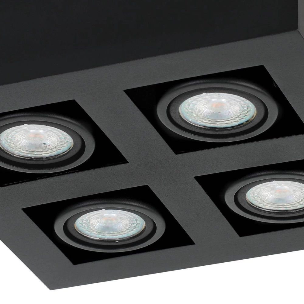 Spot apparent noir Mendoza 4 lumières Eglo 9002759310653