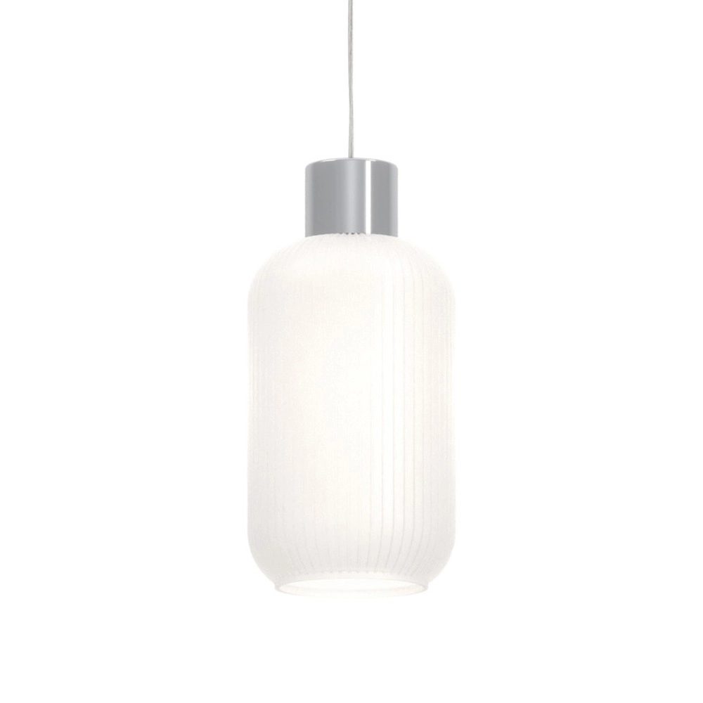 Lampe pendante de conception Dasmina chrome avec blanc Ø 13cm