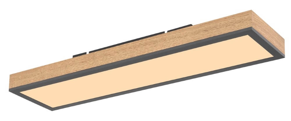 Plafonnier LED en bois Doro 60x15cm
