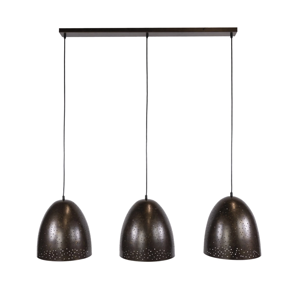 Lampe pendante de salle à manger Kosmos 3L - E27 - Marron urbain Lyora 8716803512238