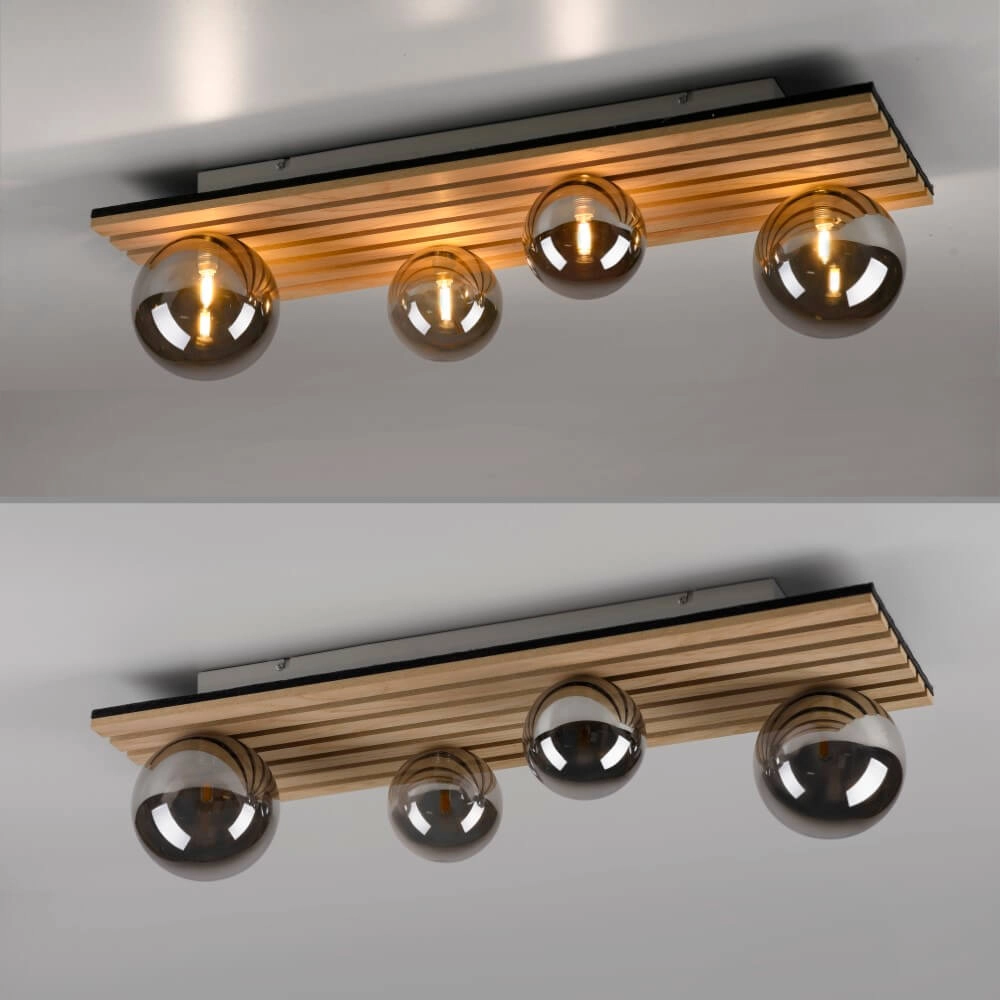 Plafonnier en bois Green Stika rectangulaire Just Light 4043689004248