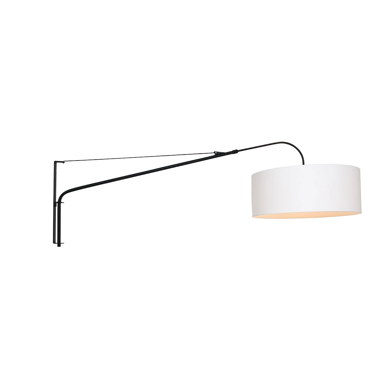 Lampe de lecture Gramineus noir avec abat-jour blanc Steinhauer 8712746132380