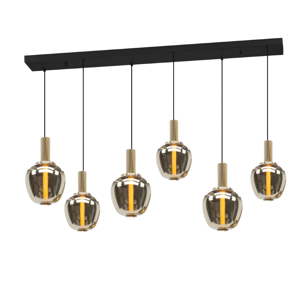 6-light pendant lamp Fruitera Gold design