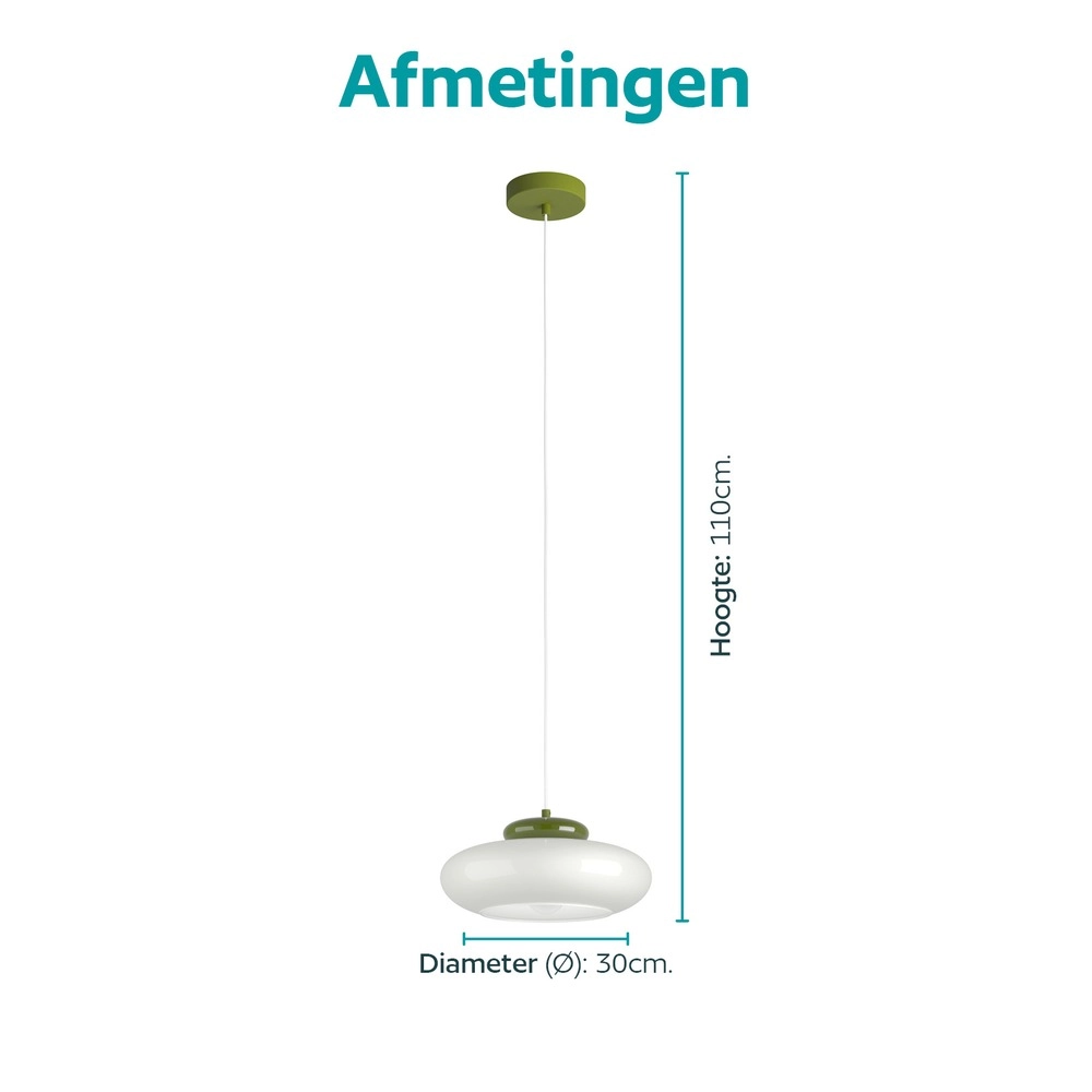 Lampe pendante de conception Berardelli blanc avec vert Ø 32cm Eglo 9008606404995