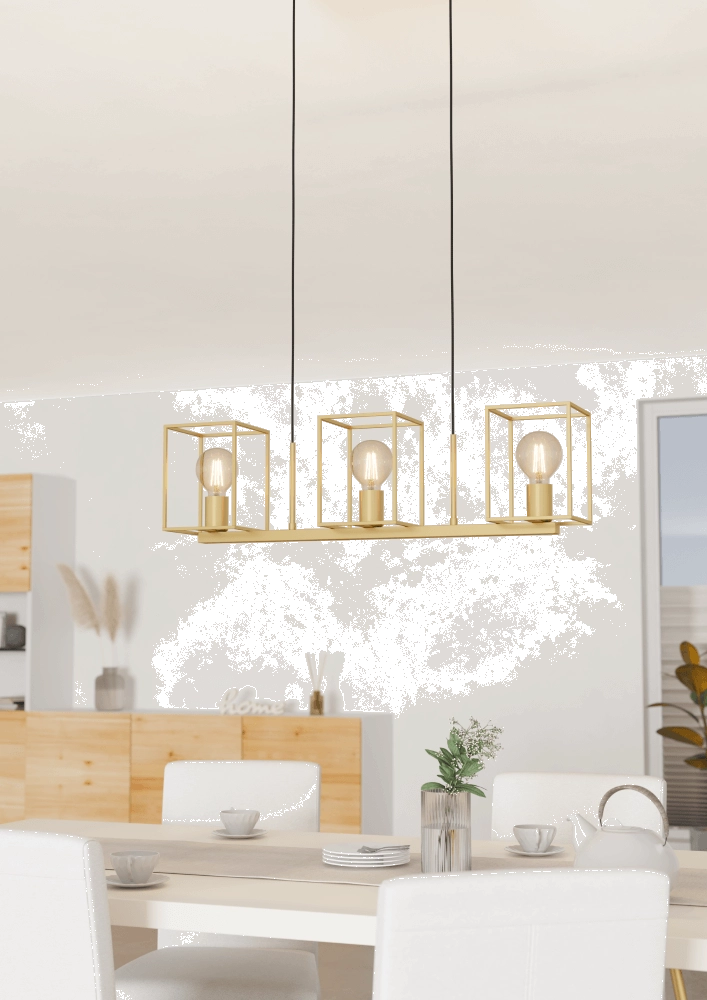 Lampe suspendue de table à manger dorée Cumiole Eglo 9008606243754