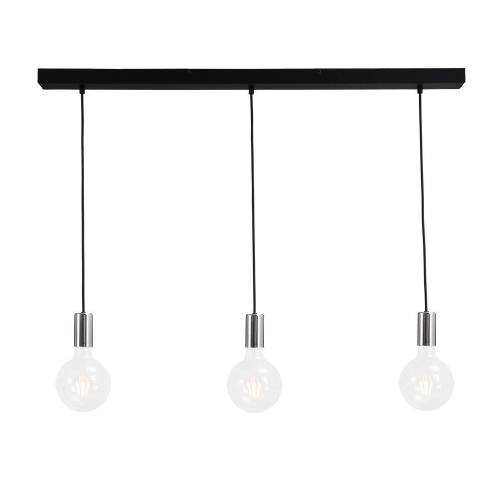 Lampe à suspension Concepto 3 lumières noir avec gris Lampe à suspension Concepto 3 lumières noir avec gris