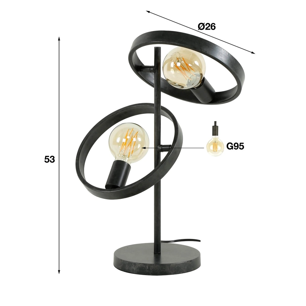 Lampe de table Rings Hover 53 cm de haut - charbon de bois Lyora 8716803513297
