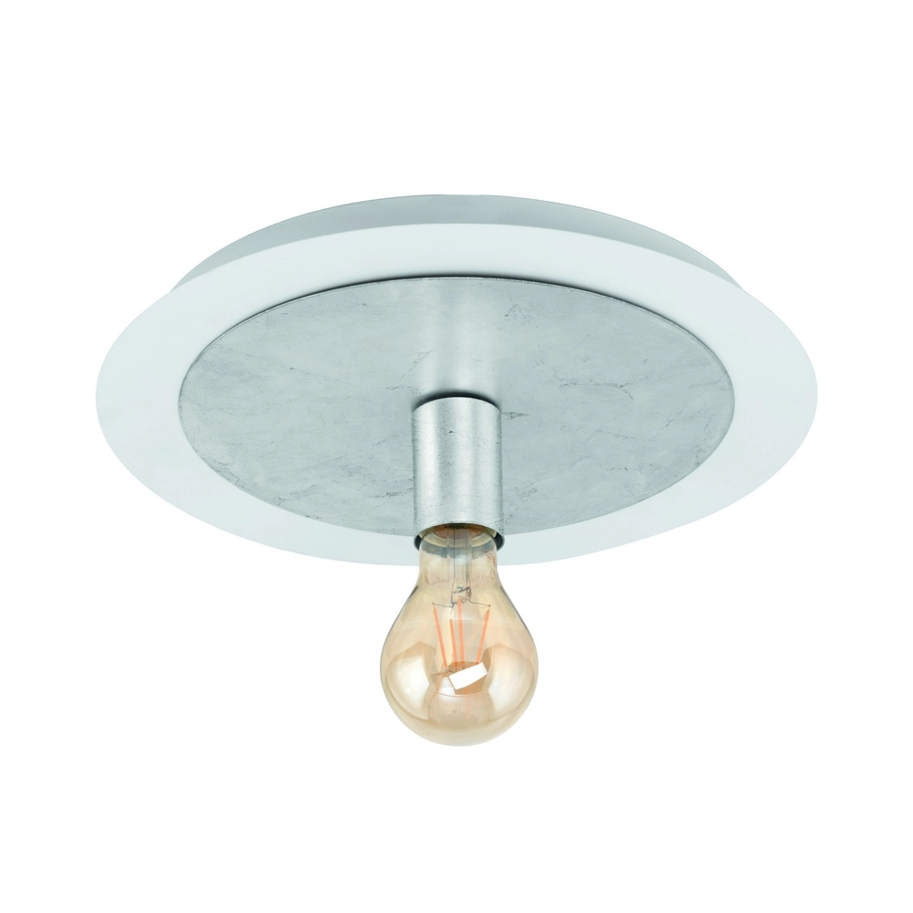 Lampe de plafond unique Passano Single blanc et argent
