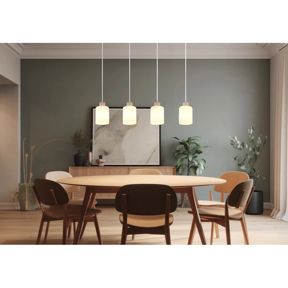 Suspension 4 lumières Trent brun sable Globo 9007371575978