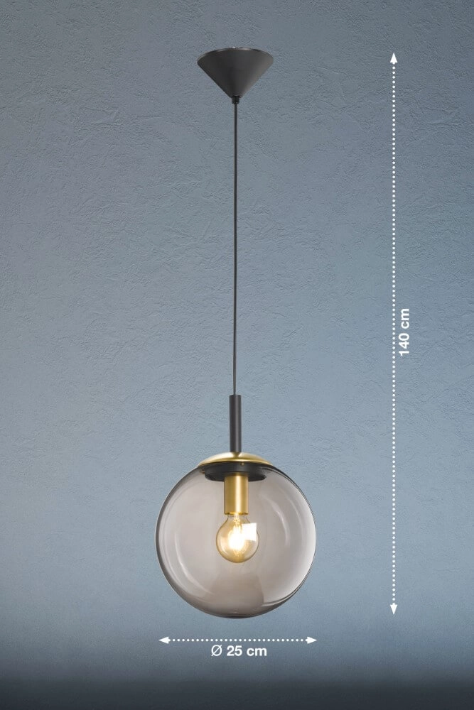 Lampe suspendue avec verre Dini Ø 25 cm Fischer & Honsel 4001133604307