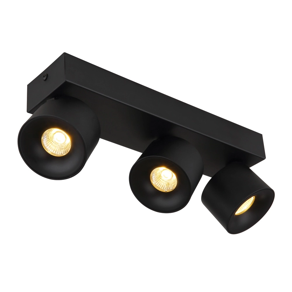Lampe de plafond élégante Rae Noir à 3 lumières