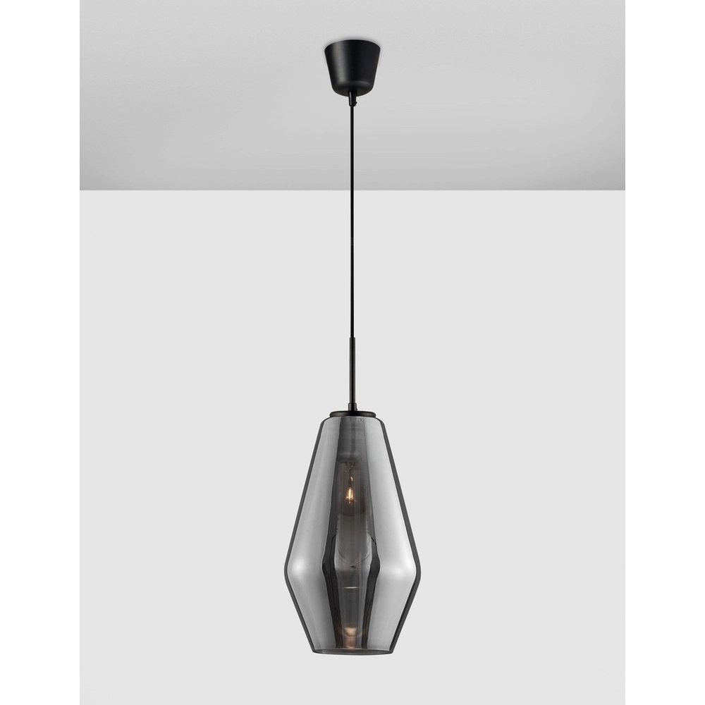 Suspension Veiro verre chromé Ø 17 x 28,5cm