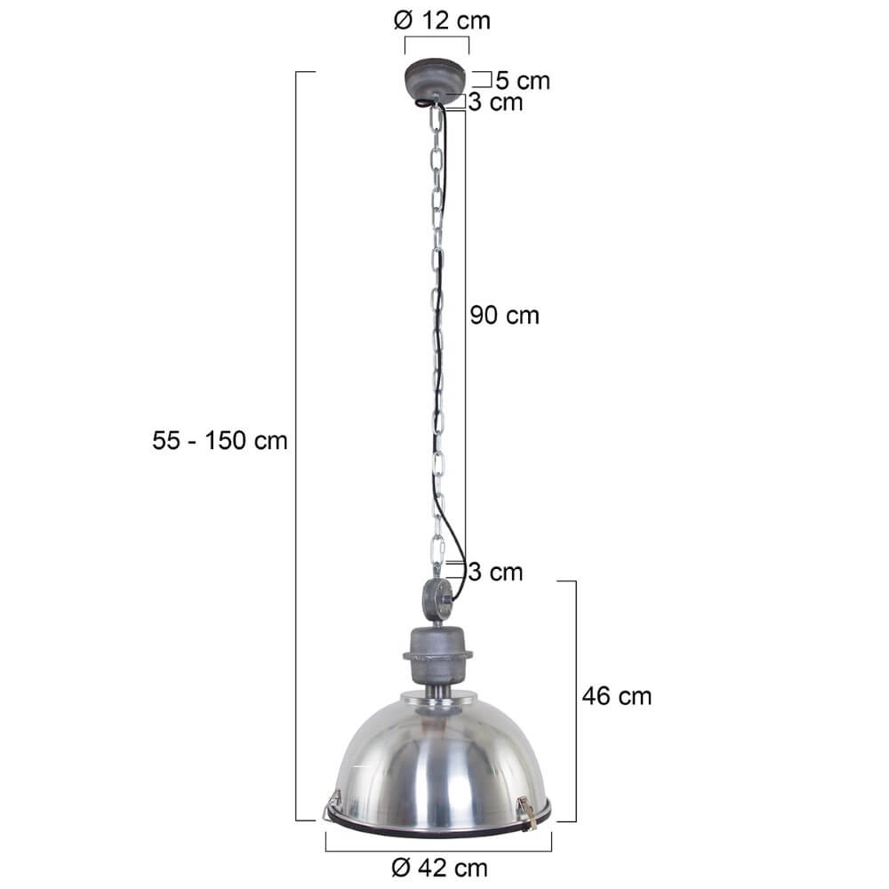 Lampe à suspension Bikkel gris métallisé Steinhauer 8712746105179