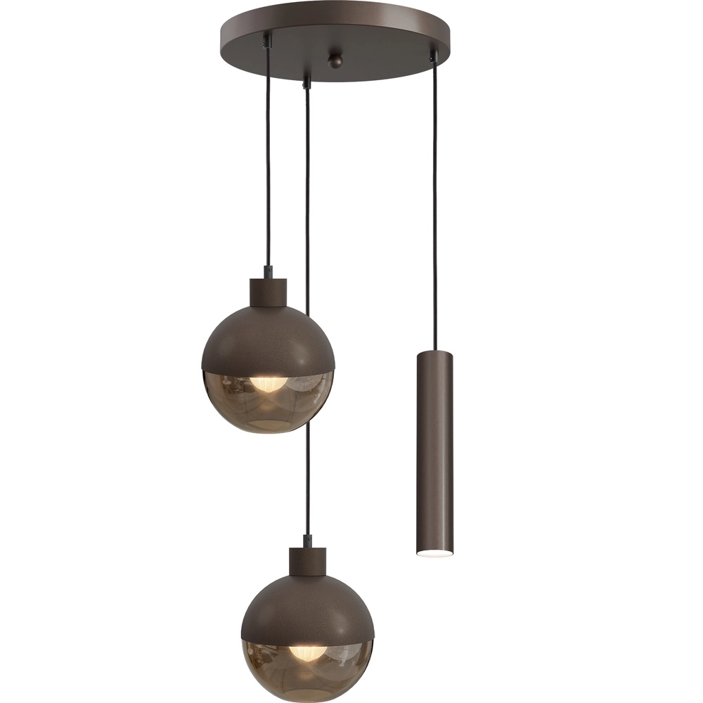 Lampe pendante à 3 lampes Opera Ø 35 cm de cacao