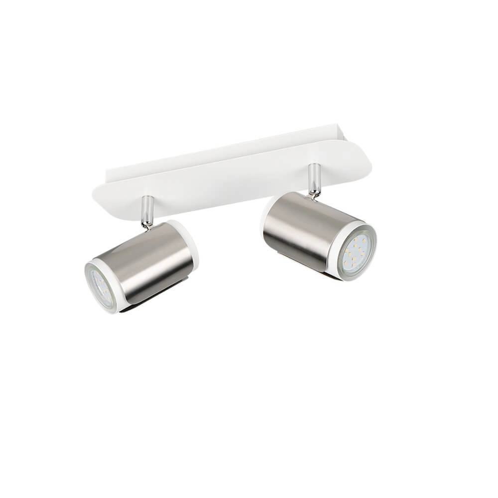 Spot apparent à 2 lumières Gillan nickel avec blanc Trio 4017807640472