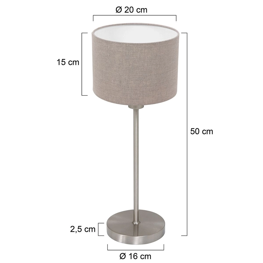 Lampe de table Noor avec capuchon gris Steinhauer 8712746182095