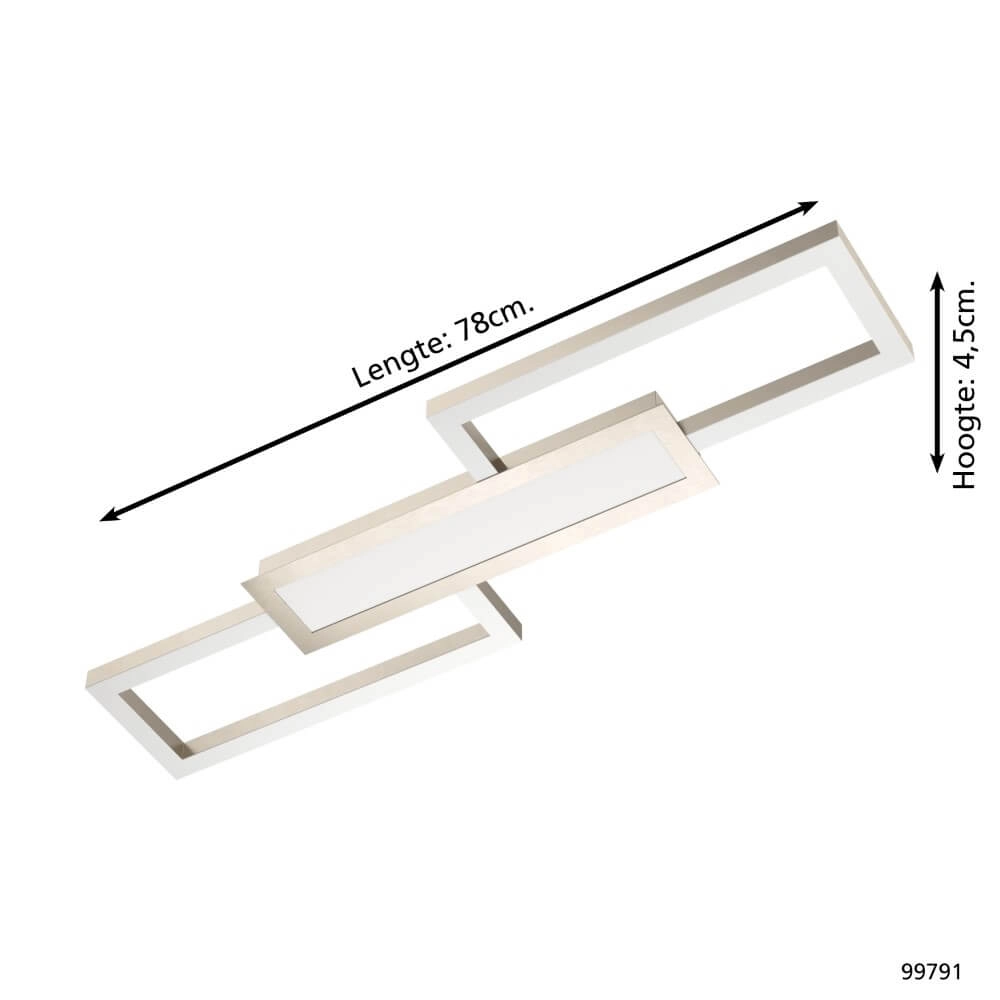 Plafonnier en acier inoxydable Monirote avec LED Eglo 9002759997915