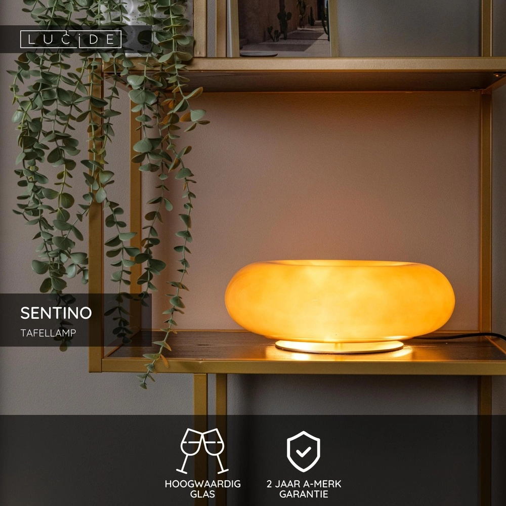 Lampe de table Sentino Ø 29,5 cm taupe Lucide 5411212106483
