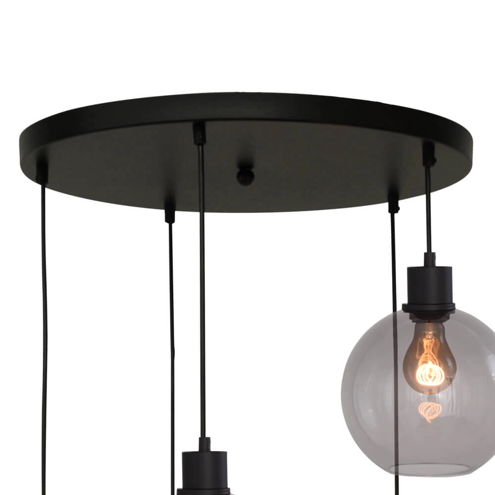 Lampe suspendue Vide Lazise 5x Ø 20cm noir Masterlight 8718121303550