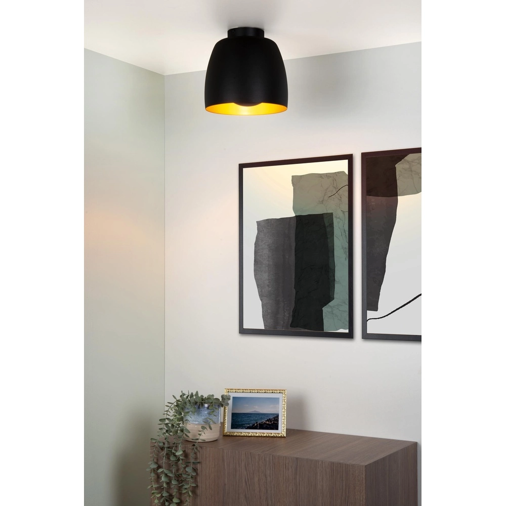 Lampe de plafond Nolan Ø 24cm noir Lucide 5411212302854