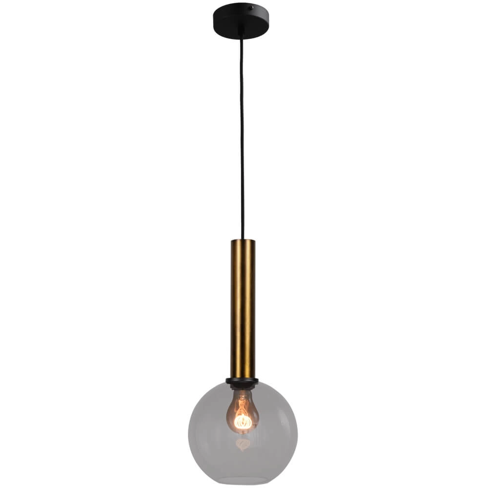 Lampe suspendue Ø 20cm Bella 2 Laiton antique avec verre fumé Lampe suspendue Ø 20cm Bella 2 Laiton antique avec verre fumé
