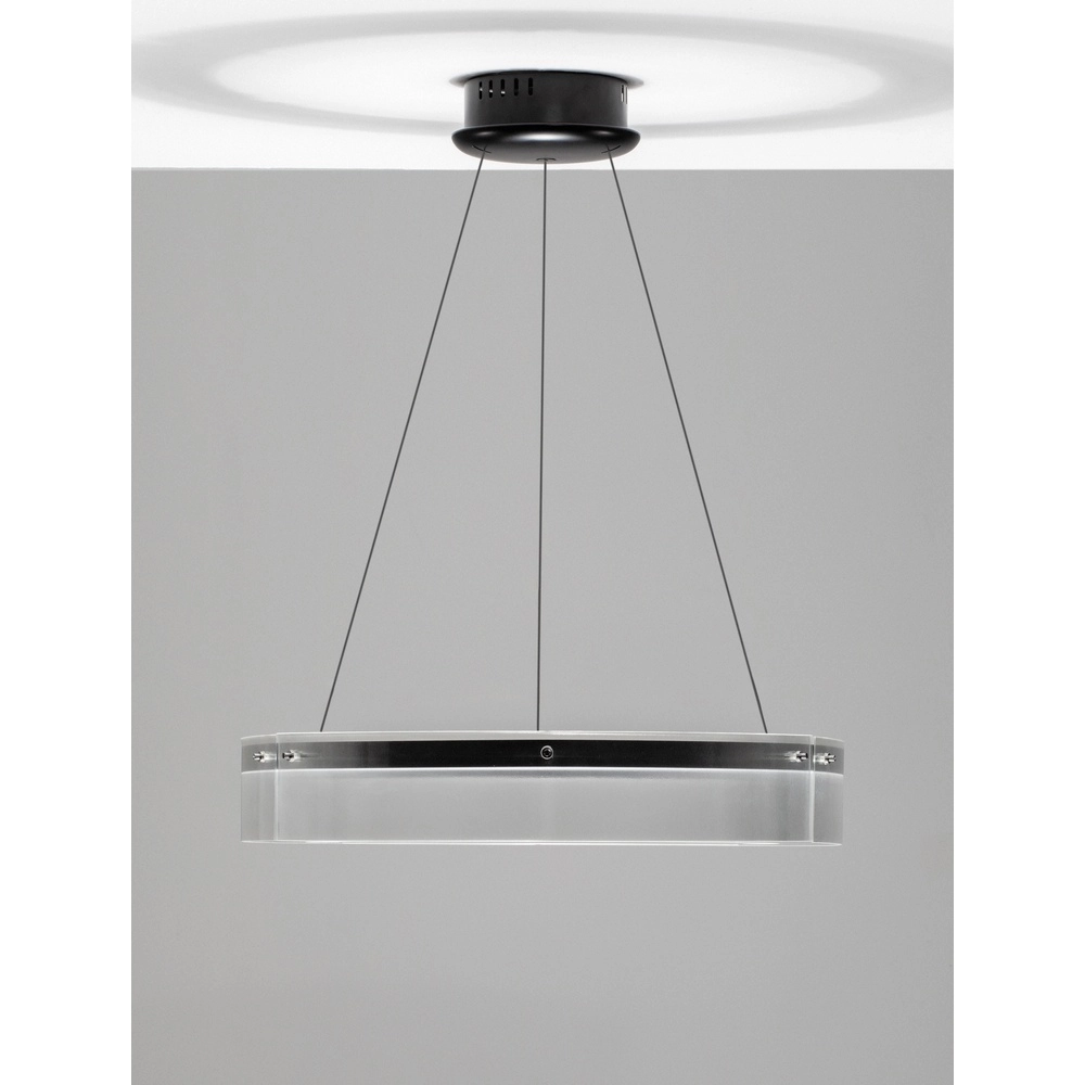 Suspension design Pauline noir avec verre Ø 70cm Lyora 5212017445384