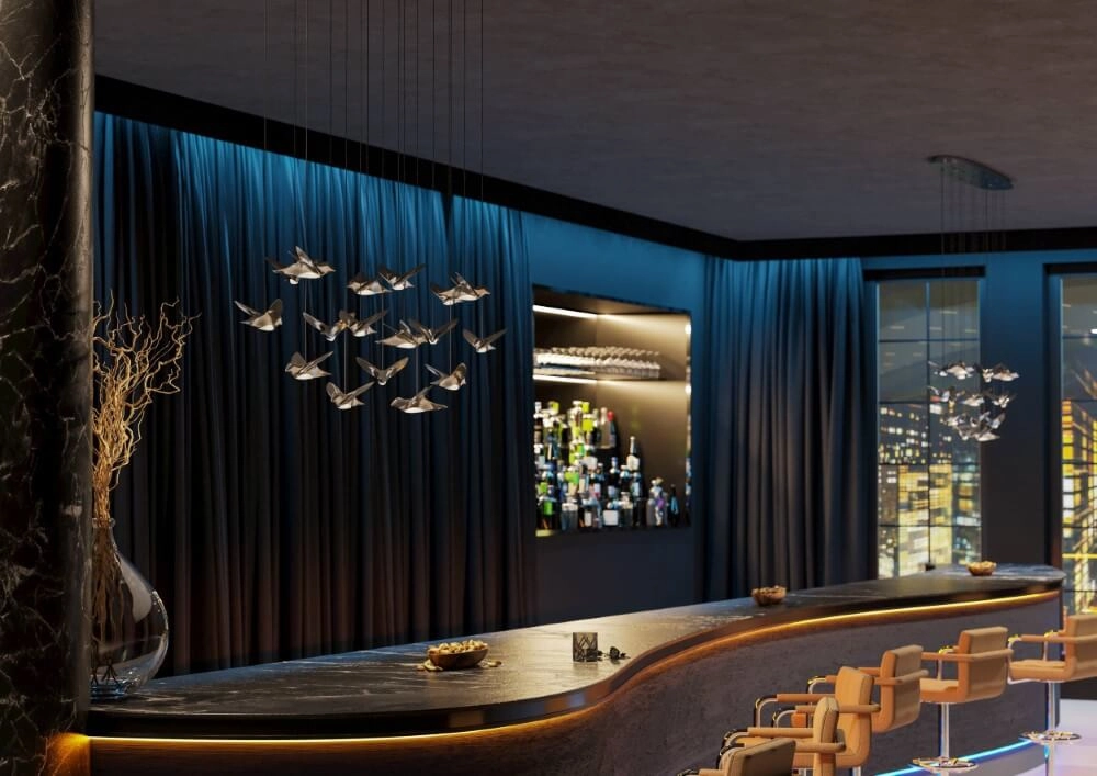 17-light hanging lamp Paratebueno 1 chrome Stars of Light 9008606292240