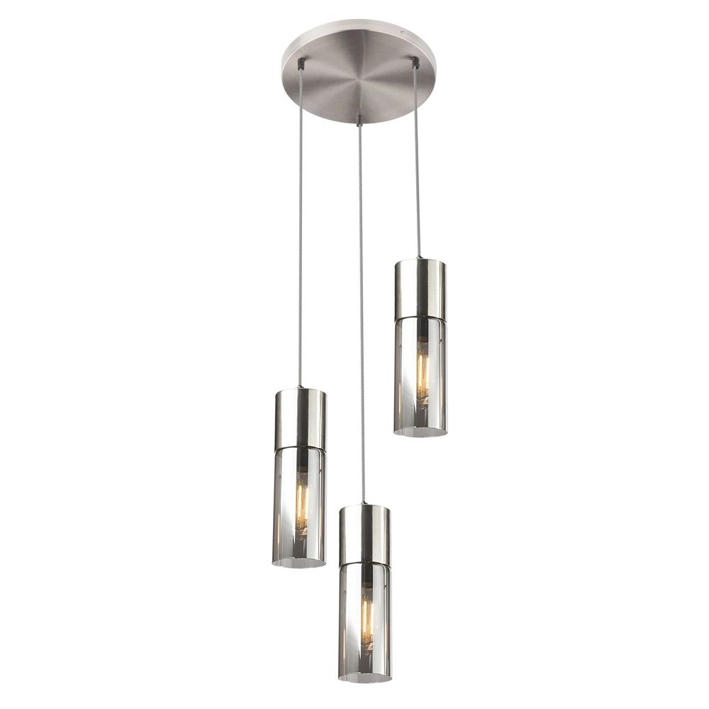 Lampe pendante à 3 lampes Annika Conception en nickel