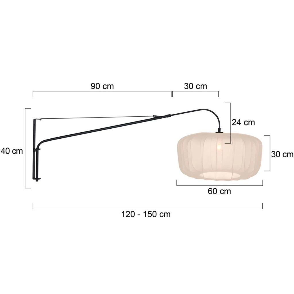 Lampe murale noire Vela Lino avec un bouchon crème Steinhauer 8712746182491