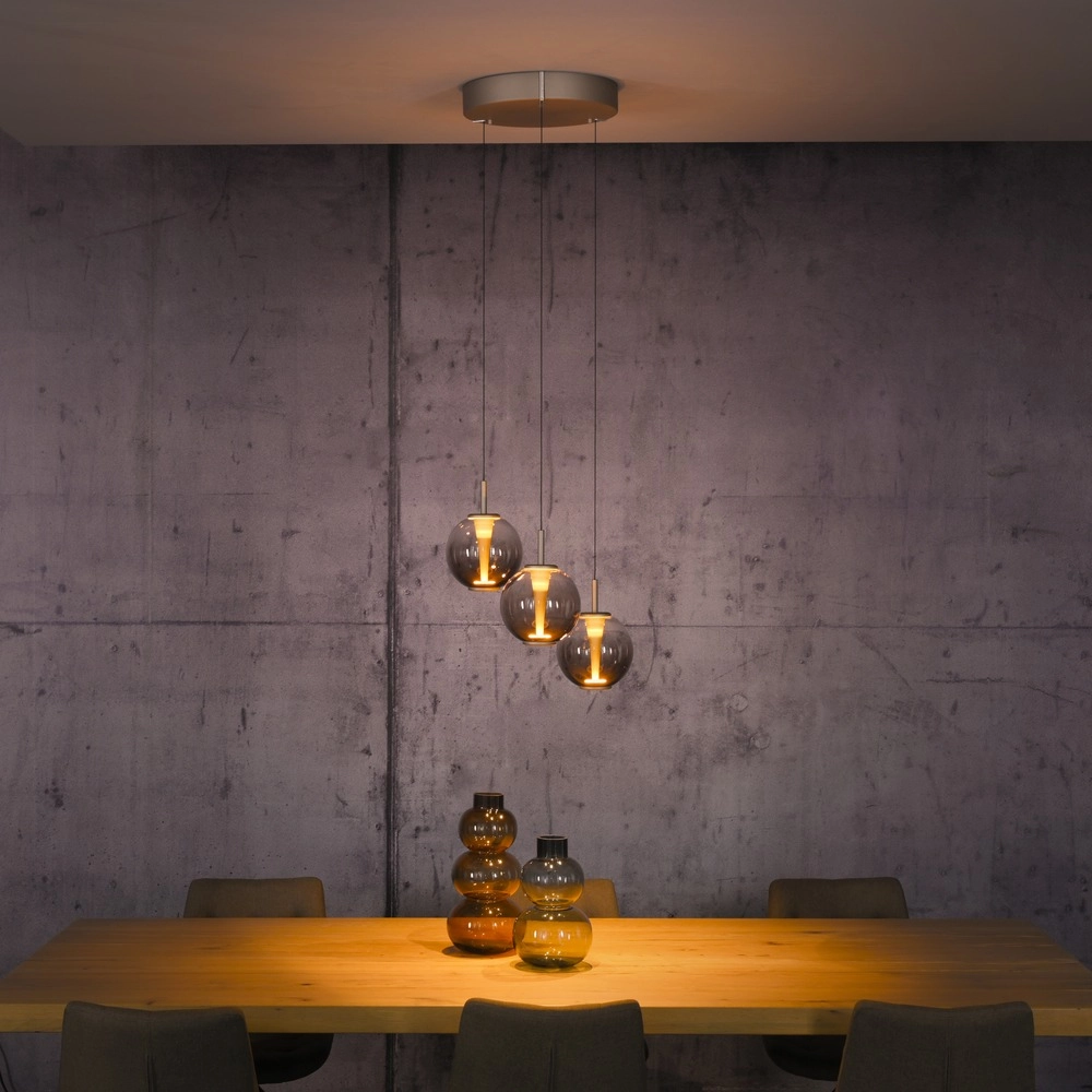 Lampe pendante Vide Pure E-Infinty Bronce avec verre ambré Paul Neuhaus 4012248398166