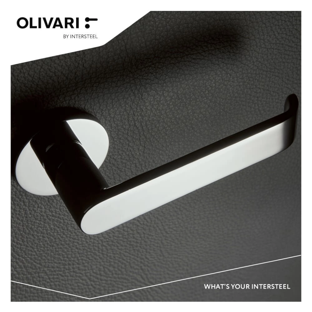 Poignée de porte design Beta sur rosace chrome Olivari 8714186503805