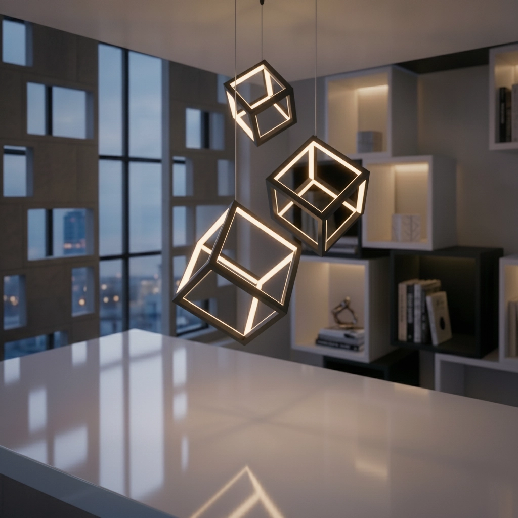 Suspension carrée Gabbia Noir Triple