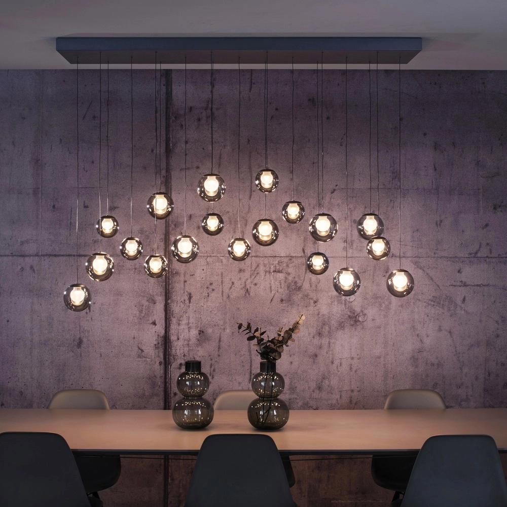 Lampe pendante à 19 lampes Pure Popup Gris mystique Paul Neuhaus 4012248396698