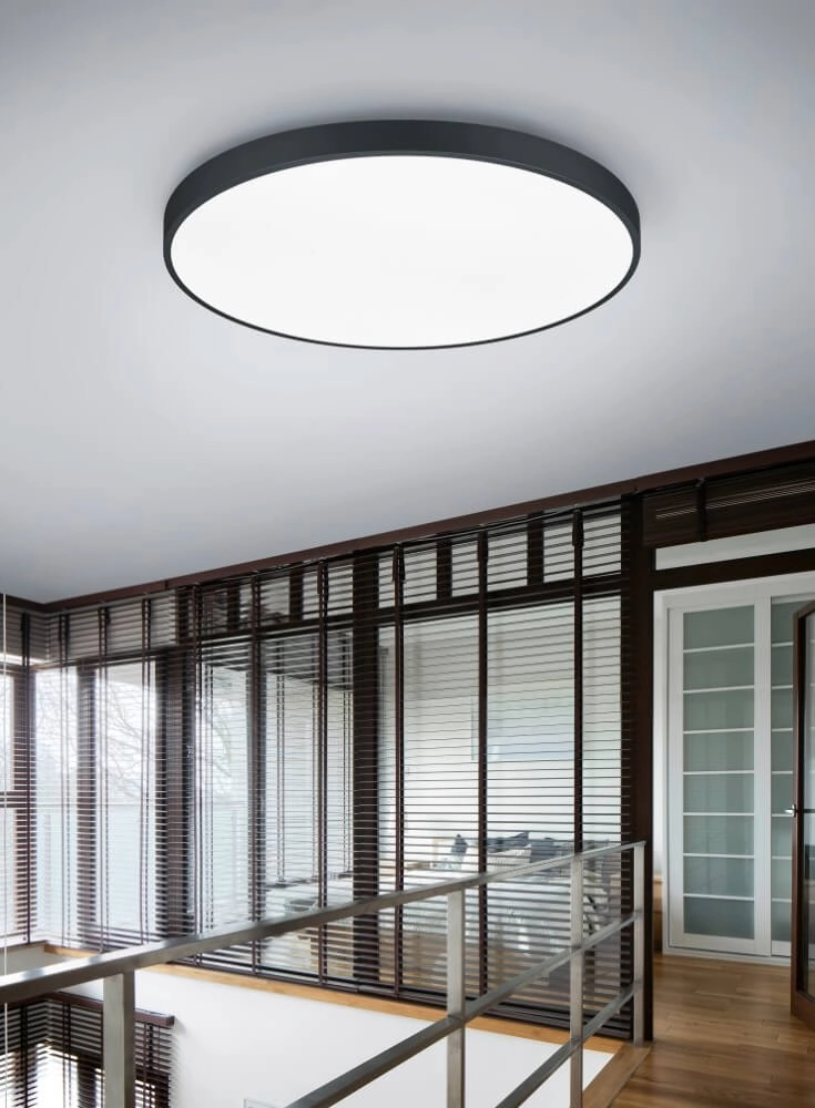 Plafonnier noir Waco Ø75cm Trio 4017807525090