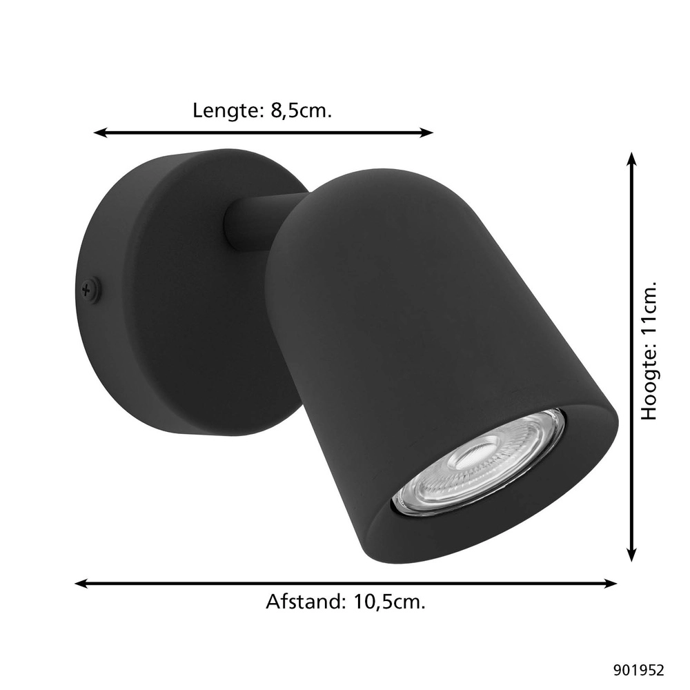 Spot monté en surface Camaldoli noir Eglo 9008606360437