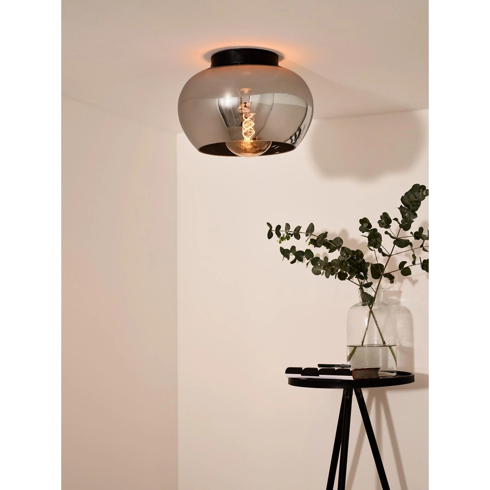 Lampe de plafond Judi noir avec verre fumé Lucide 5411212451002