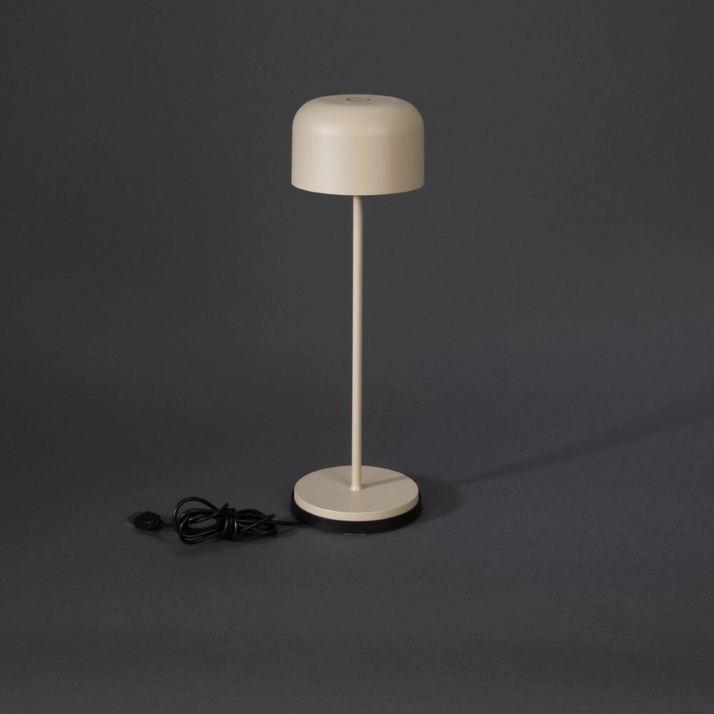Lampe de table couleur sable Lille rechargeable KonstSmide 7318307834338