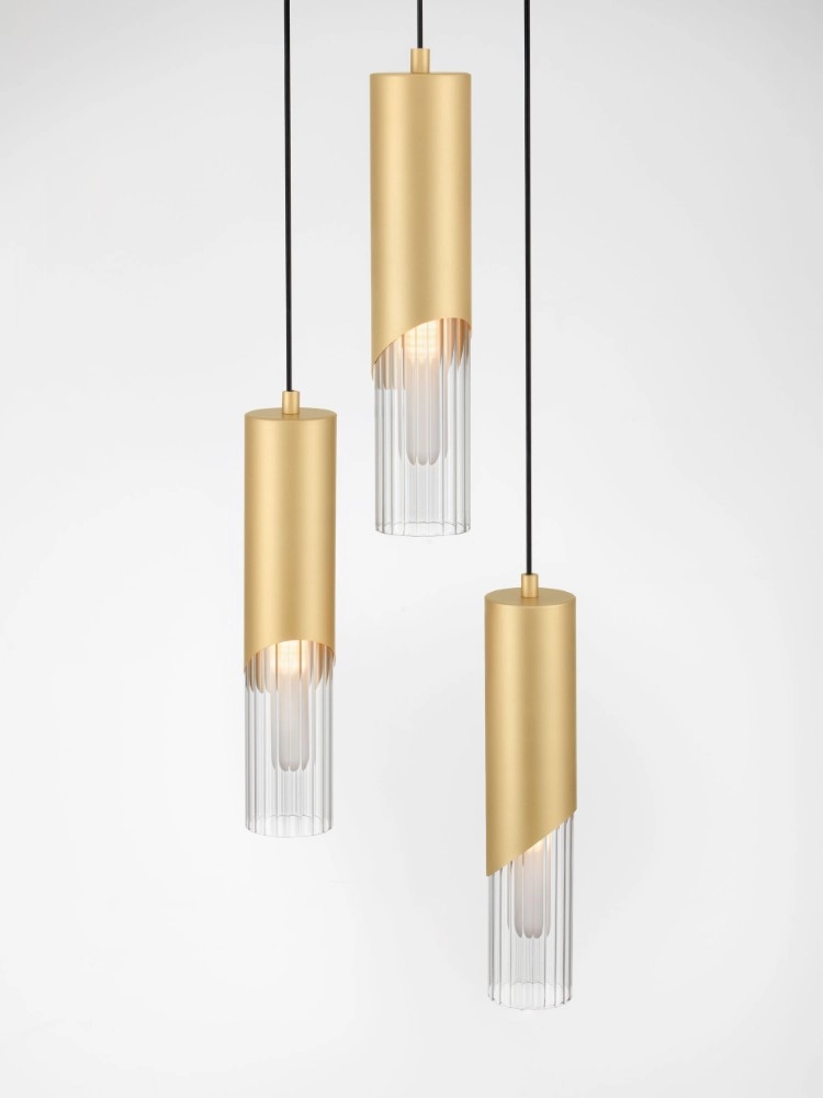 Lampe pendante de conception Modesto Ø 3 feux dorés de 25 cm Lyora 5212063501447