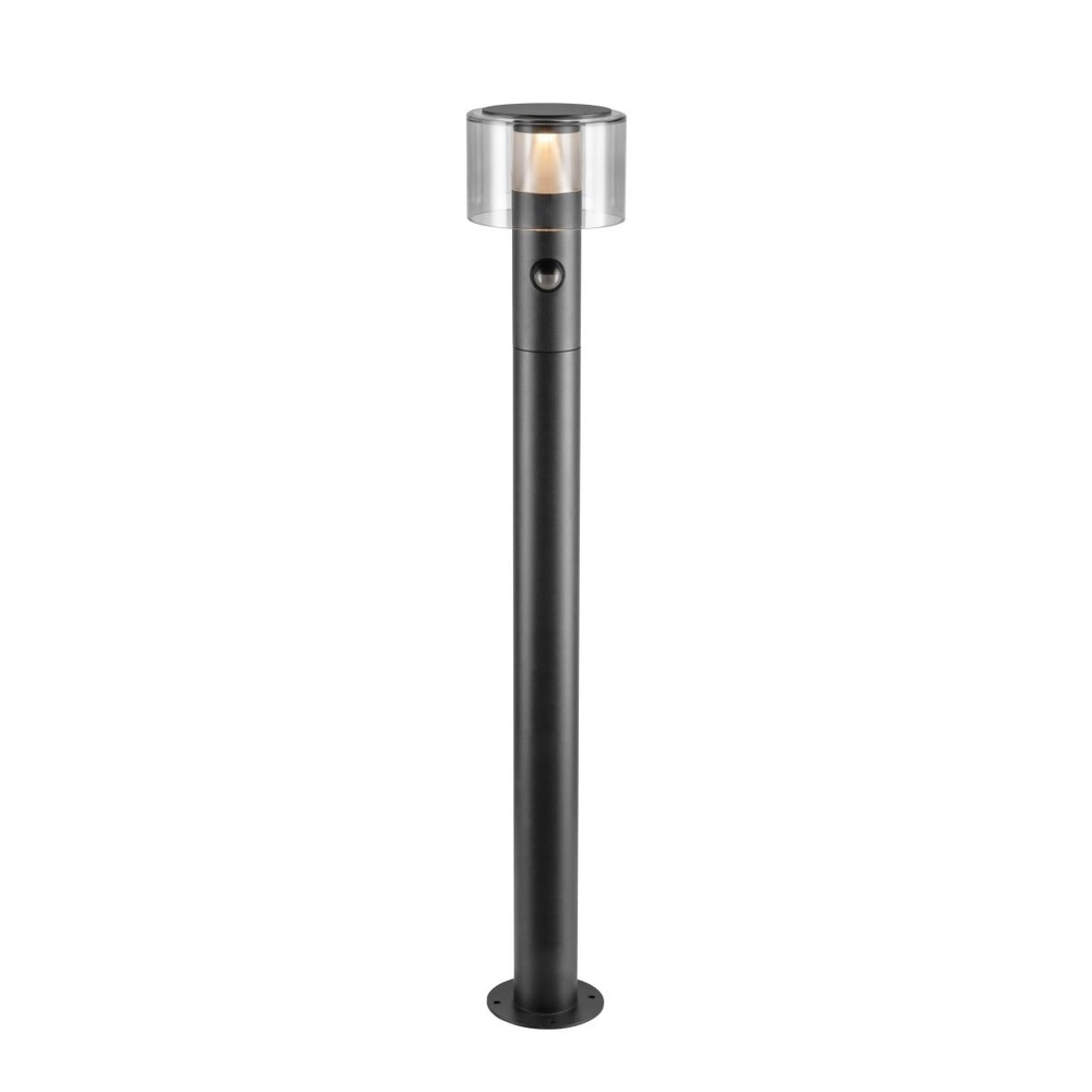 Lampe de jardin Taha 90cm noir avec capteur