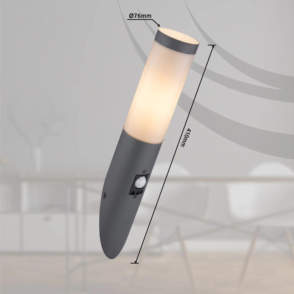 Conception de lampe extérieure Boston anthracite avec blanc et capteur Globo 9007371404551