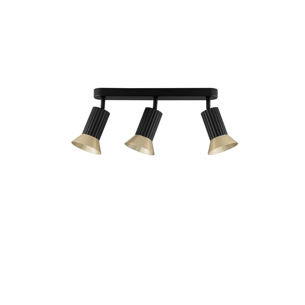 Plafonnier Luvia 3 lumières noir avec or Lyora 5212017475534