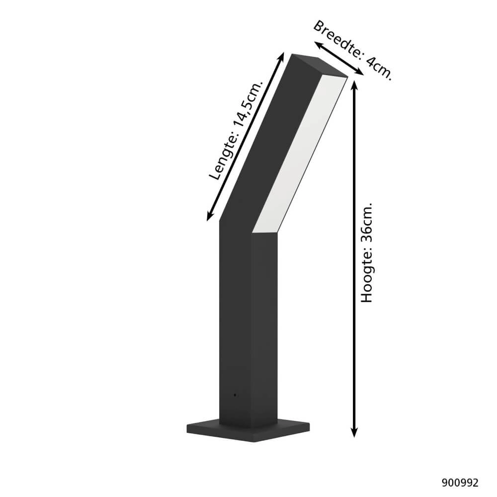 Lampe sur pied design Ugento noir 36cm Eglo 9008606298181