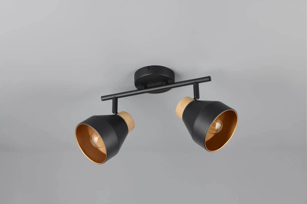 Plafonnier design 2 lumières Valentin noir Trio 4017807637410