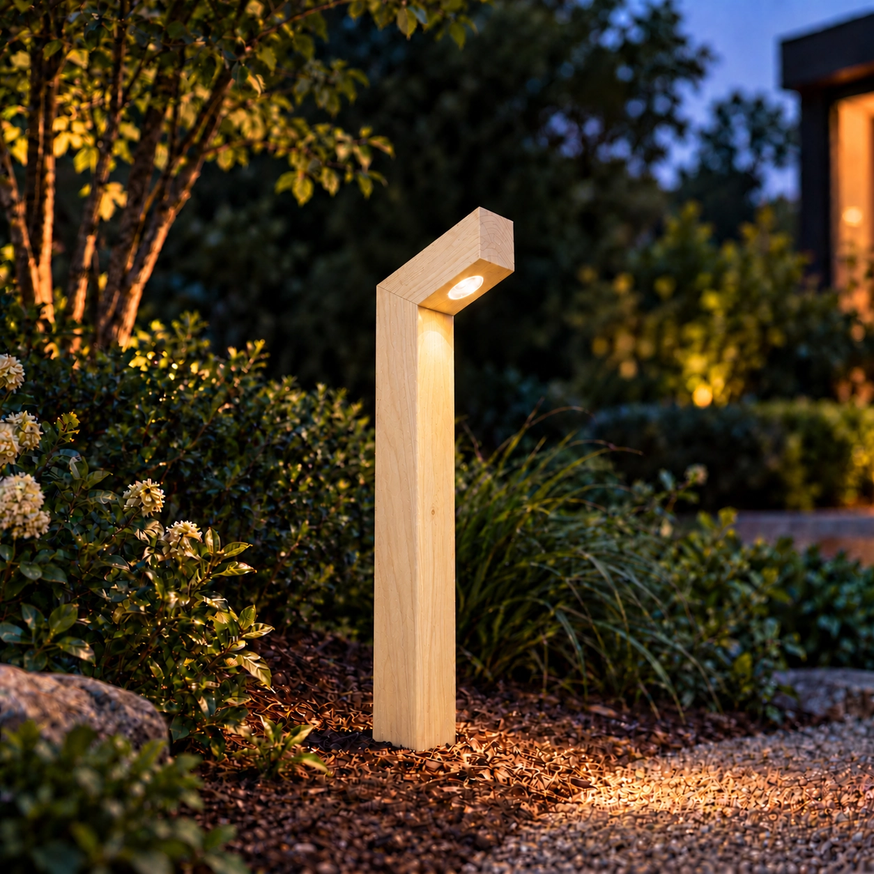 Éclairage de chemin en bois Punto Accoya - 80cm - 2700K