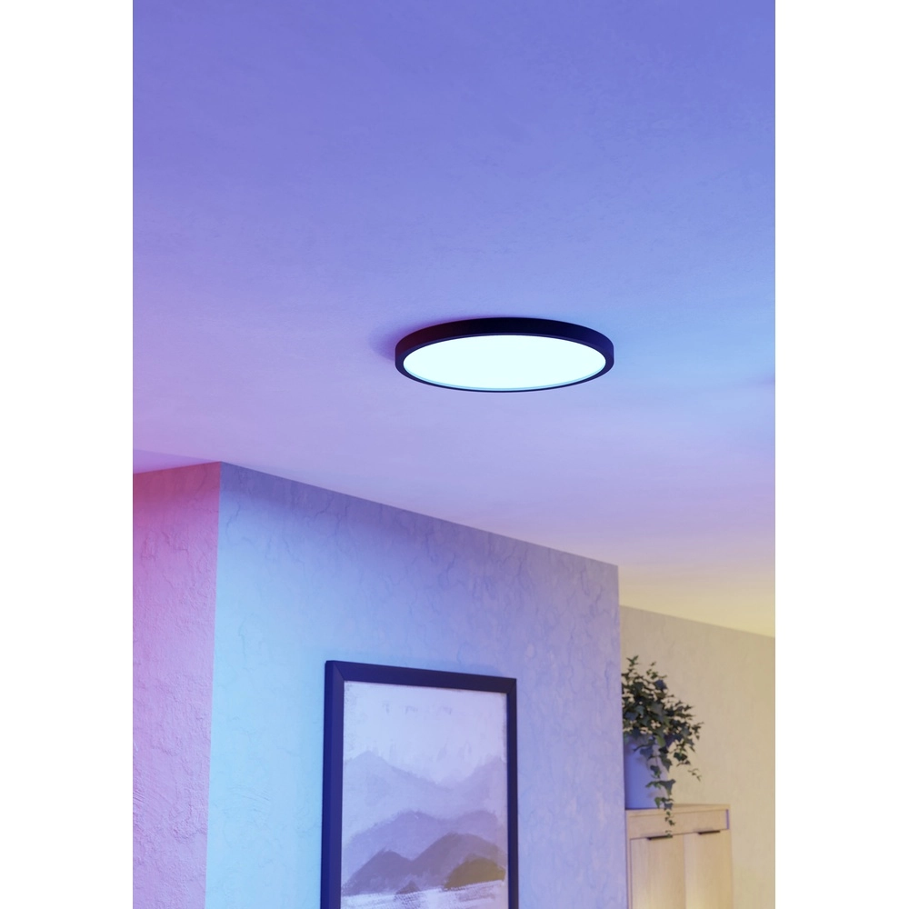 Lampe de plafond Zigbee Fueva 6-Z rond - noir - Ø 40cm Eglo 9008606330508